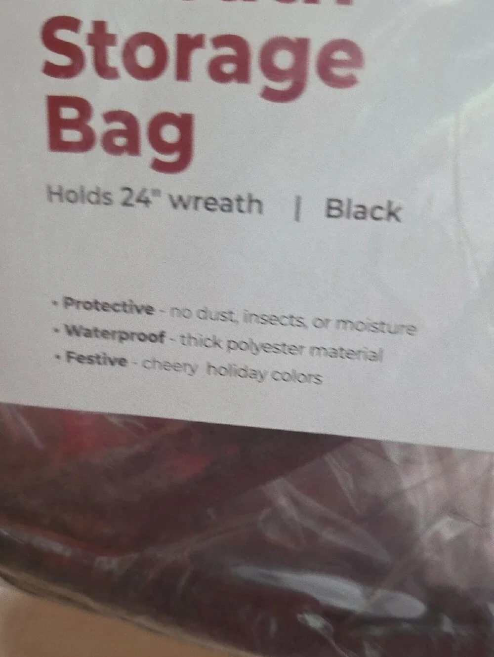 Wreath Storage Bags Set Of 2 - Black, Waterproof, 24
